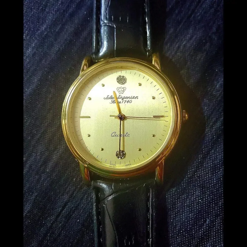 Rare‎ 1970s Jules Jurgensen Men’s 377 Gold Diamond Dial Watch